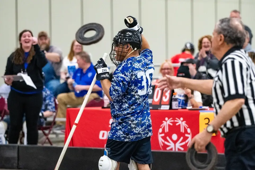 Floorball volunteers for Adams County