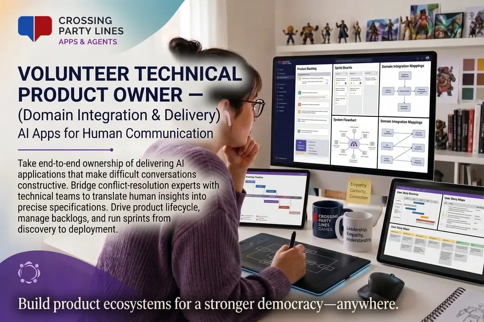 Volunteer Technical Product Owner (Civic Tech Domain Integration & Delivery) — AI Apps for Human Communication