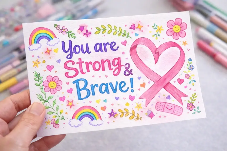 Create cards of encouragement for breast cancer survivors