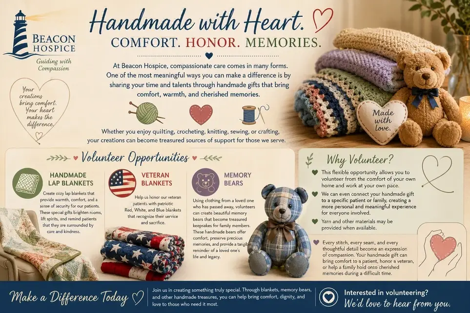 Knitters/Crocheters/Quilters needed to create lasting memories