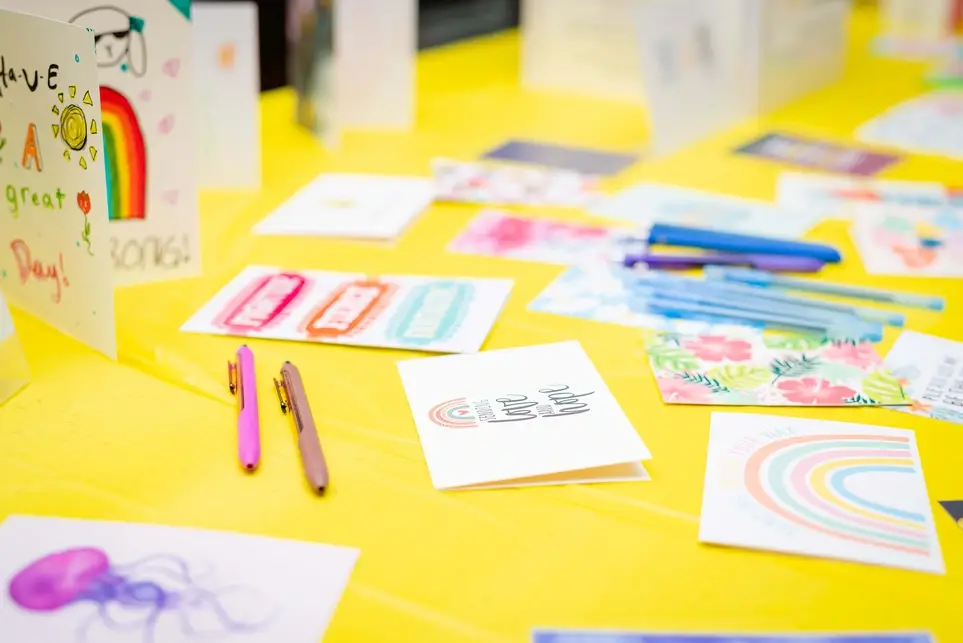 Write cards for Amy's Rays of Sunshine