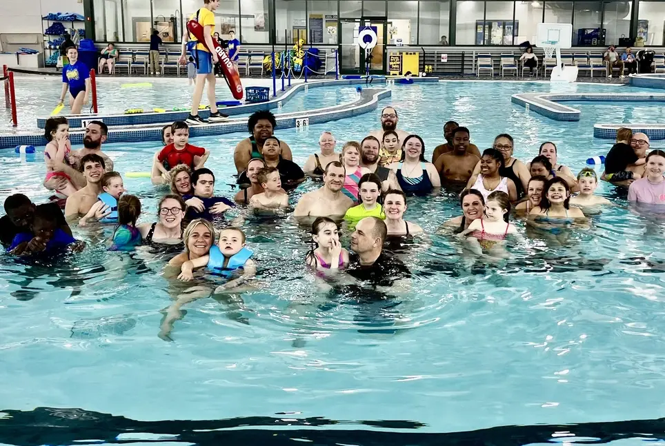 Buddy to athlete for Adaptive Youth Swim Class