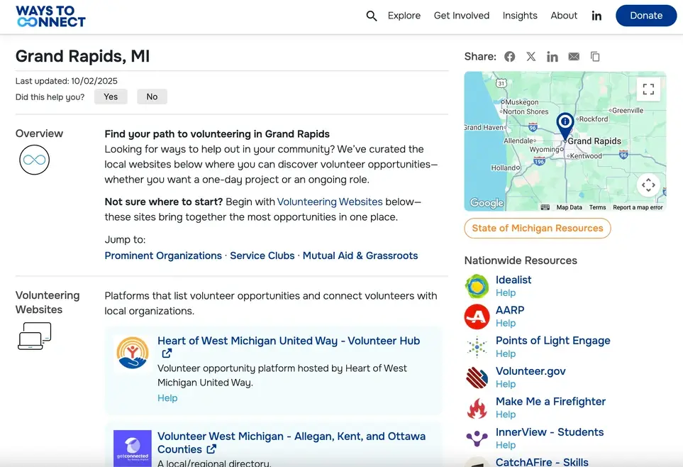 More Ways to Volunteer in Grand Rapids
