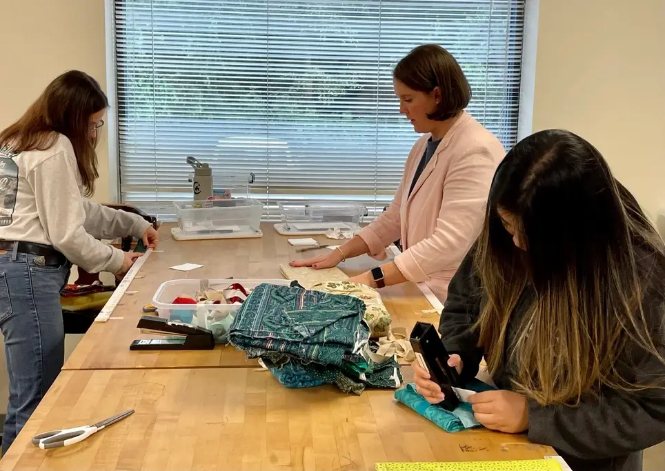Measure Fabric to Prepare for Fabric Fair Sale