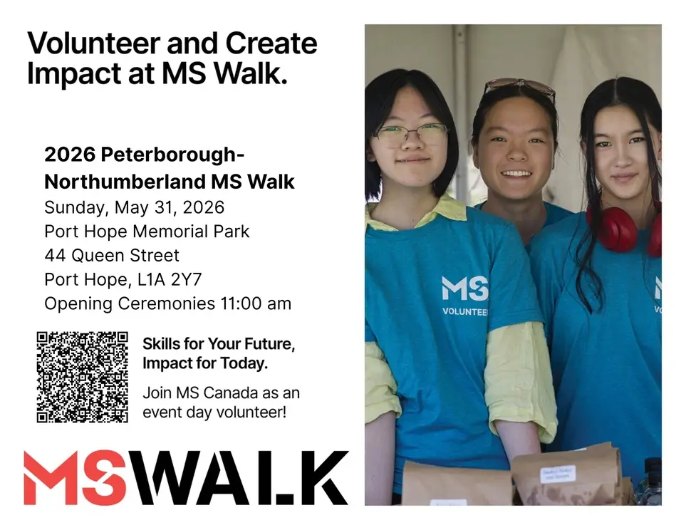 Event Day Roles for 2026 MS Walk: Peterborough – Northumberland