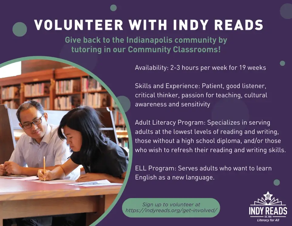Indy Reads Classroom Volunteers