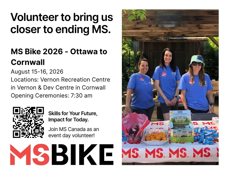 Event Day Volunteers - 2026 MS Bike Ottawa to Cornwall