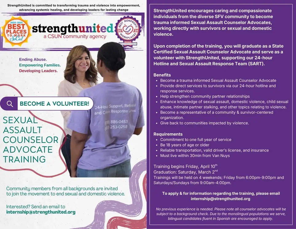 BECOME A STATE-CERTIFIED SEXUAL ASSAULT COUNSELOR ADVOCATE!