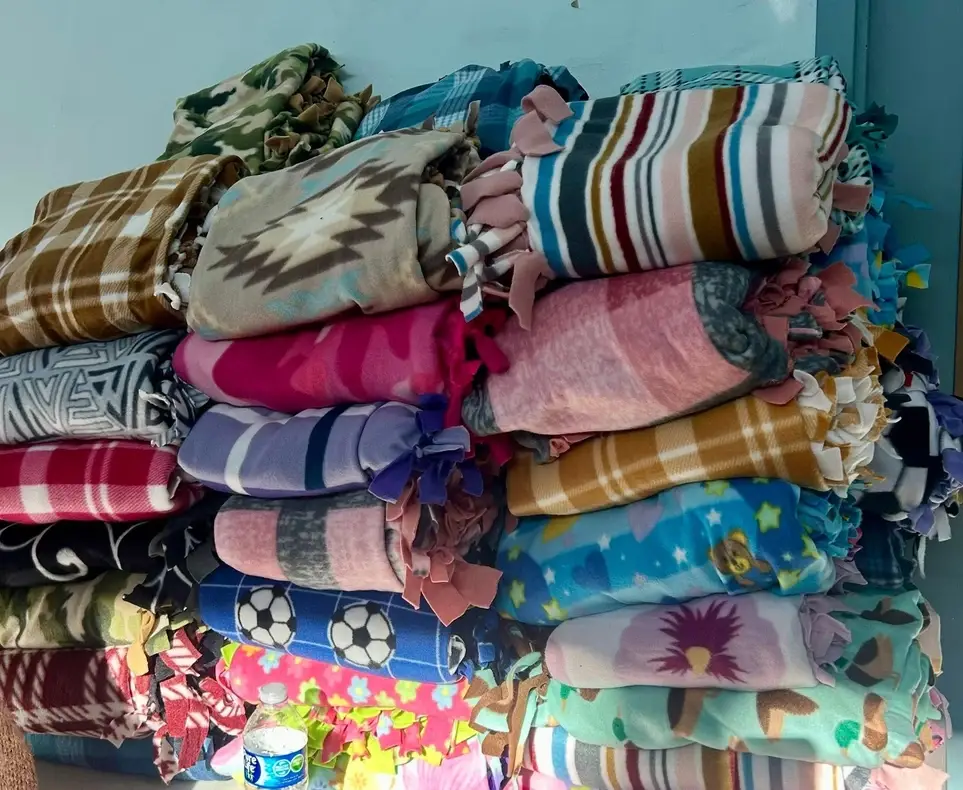 Making Blankets for Victims of the Spokane Fires