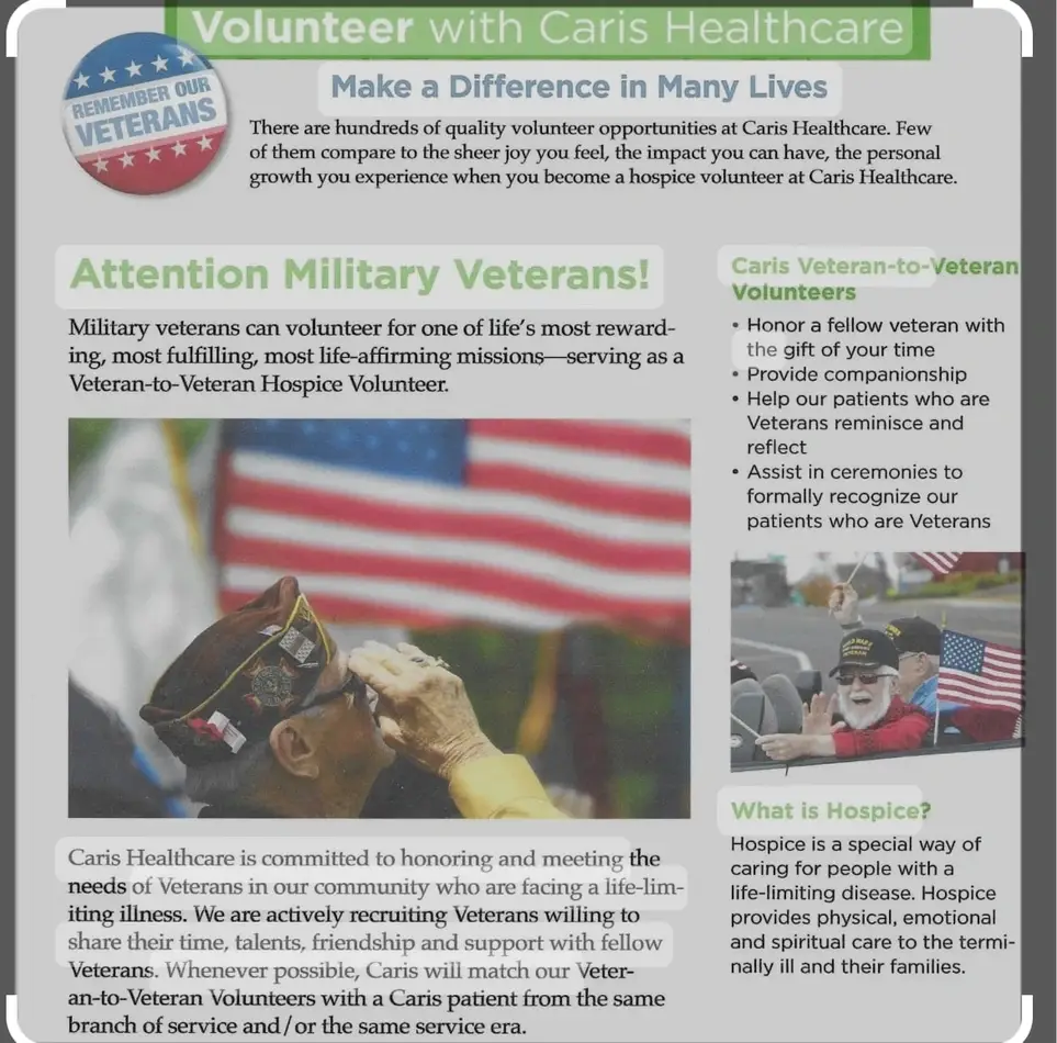 CARIS Veteran to Veteran Hospice Volunteer