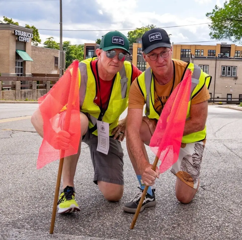 Crossing Guard for both Adult & Kid's Bike Races