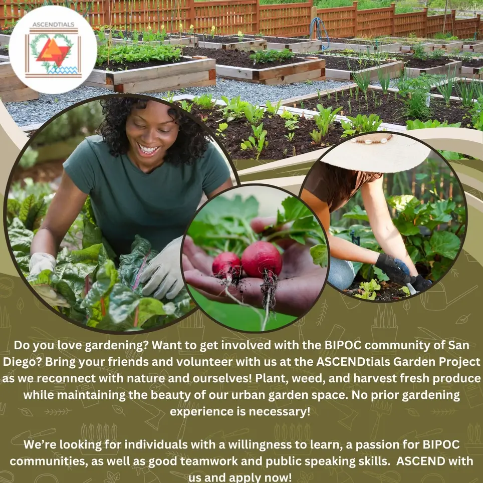 Garden interns/volunteers in our Community Garden for BIPOC participants!