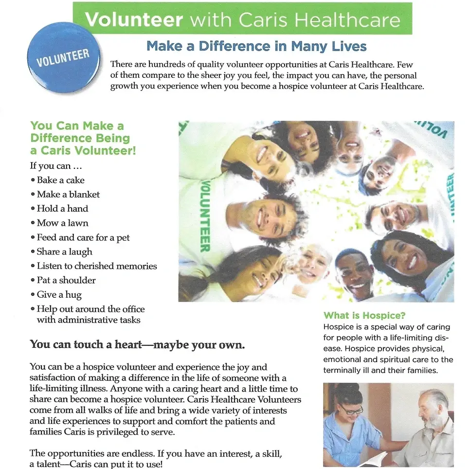 Share your compassion for others with Hospice patients