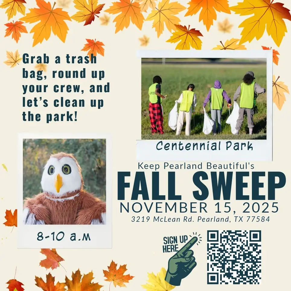 Fall Sweep Litter Cleanup with Keep Pearland Beautiful