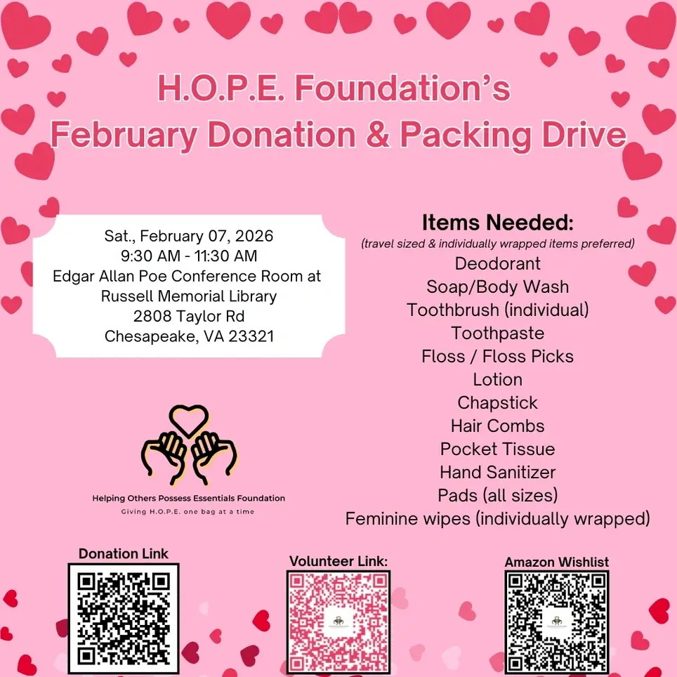 H.O.P.E. Foundation's February Donation & Packing Drive