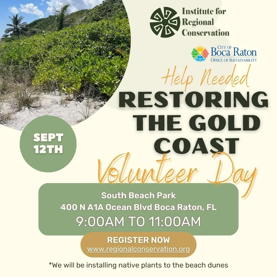 9/12 Ecological Restoration Volunteer Day at South Beach Park, Boca Raton