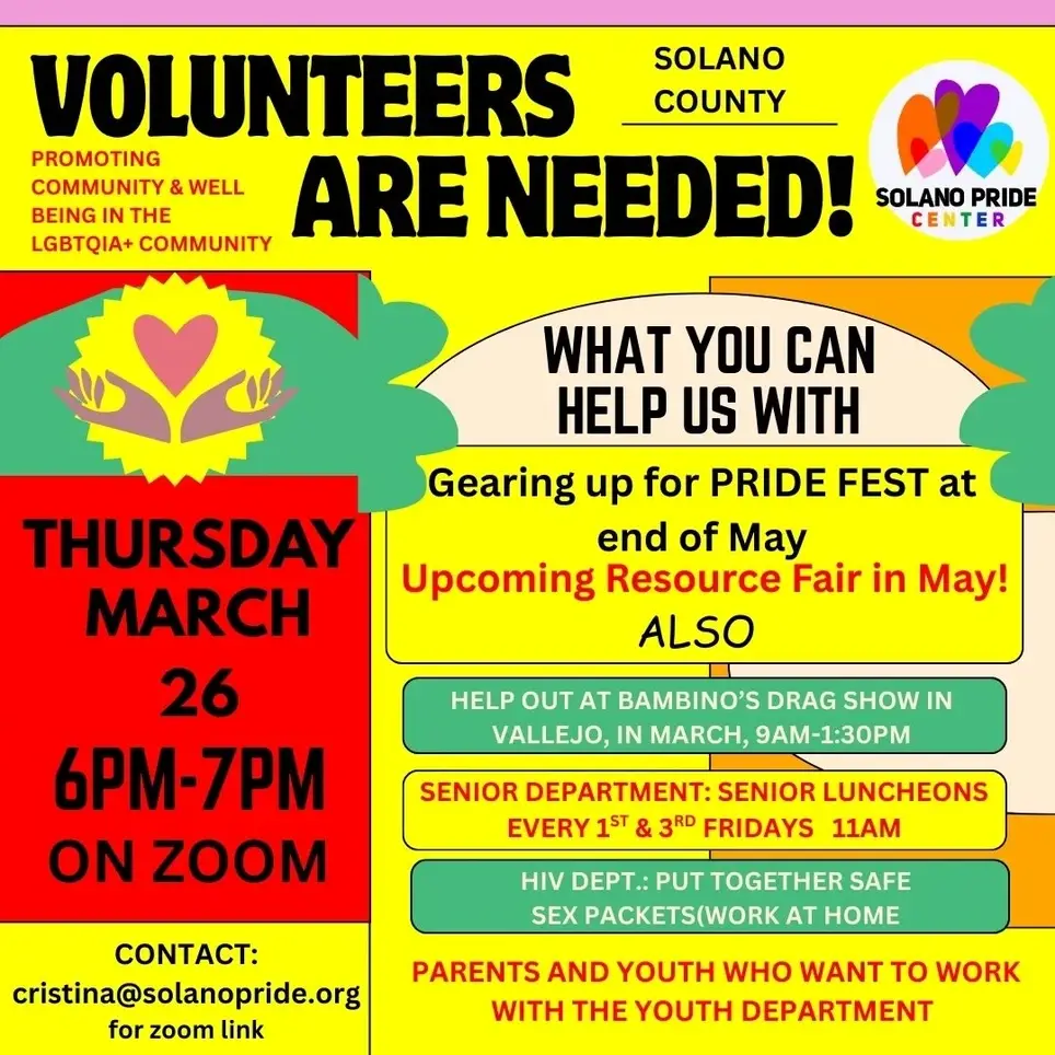 SOLANO PRIDE CENTER VOLUNTEER ORIENTATION