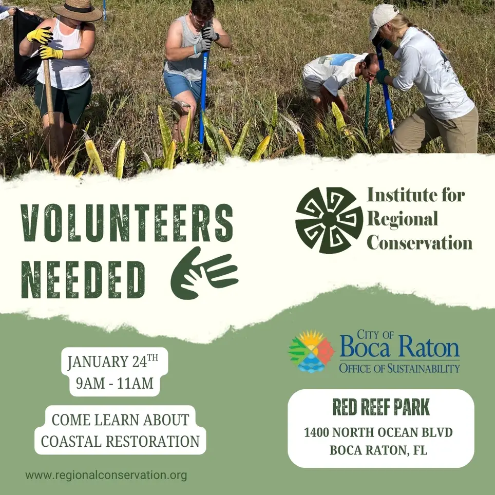 1/24 - Ecological Restoration Volunteer Day at Red Reef Park, Boca Raton