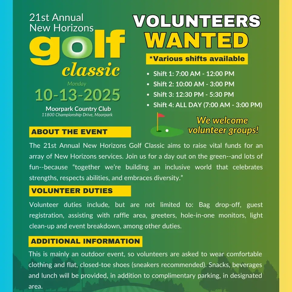 WANTED: New Horizons Golf Classic Volunteers (Oct. 13)