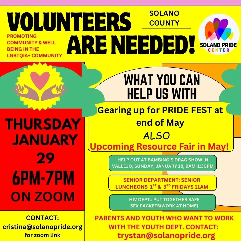 SOLANO PRIDE CENTER VOLUNTEER ORIENTATION