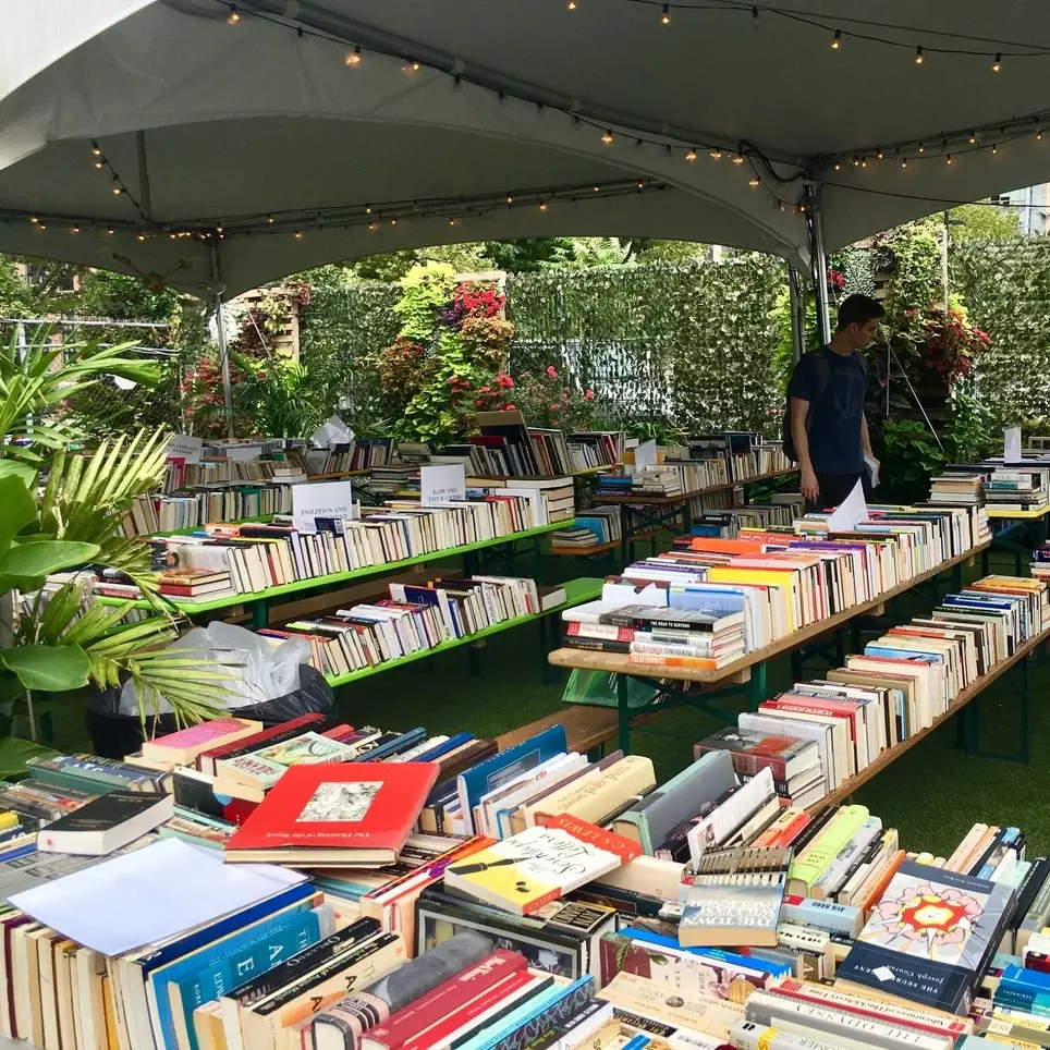 Help out at a used book pop up sale at Farragut Fields
