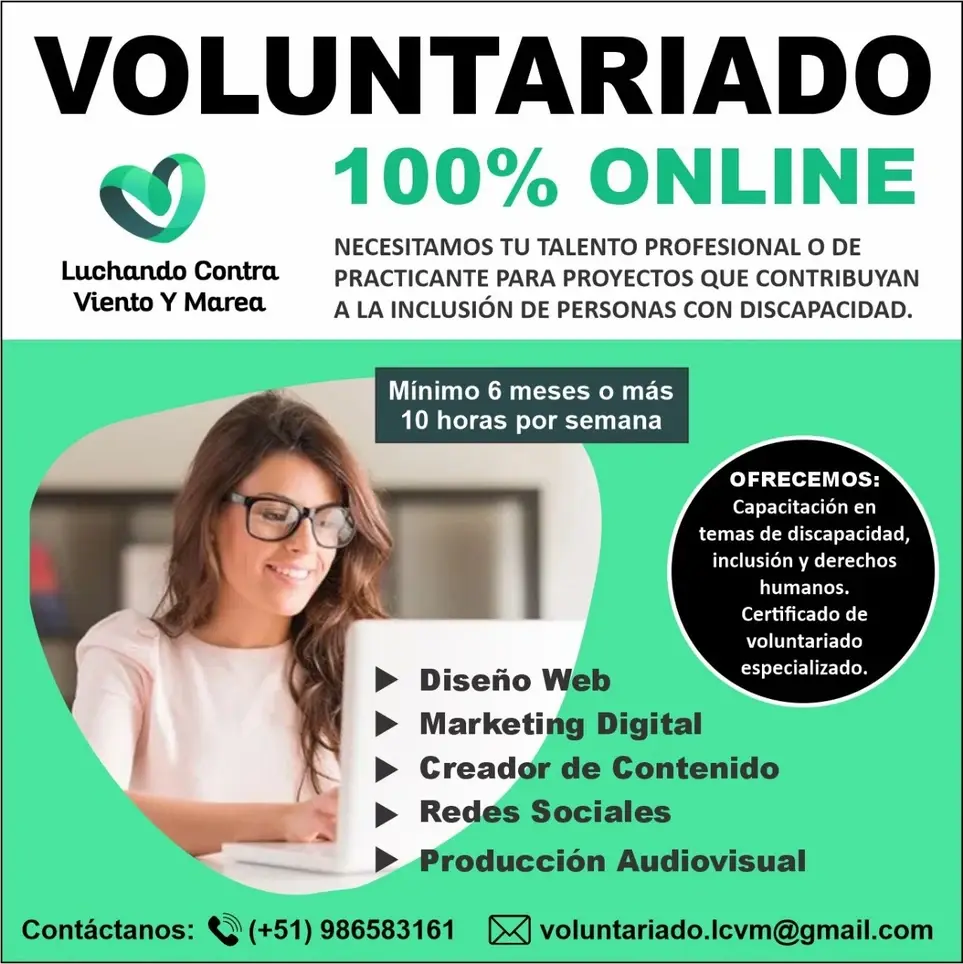 Convocatoria de Voluntariado en Comunicaciones -  Asociación Luchando Contra Viento y Marea- LCVM