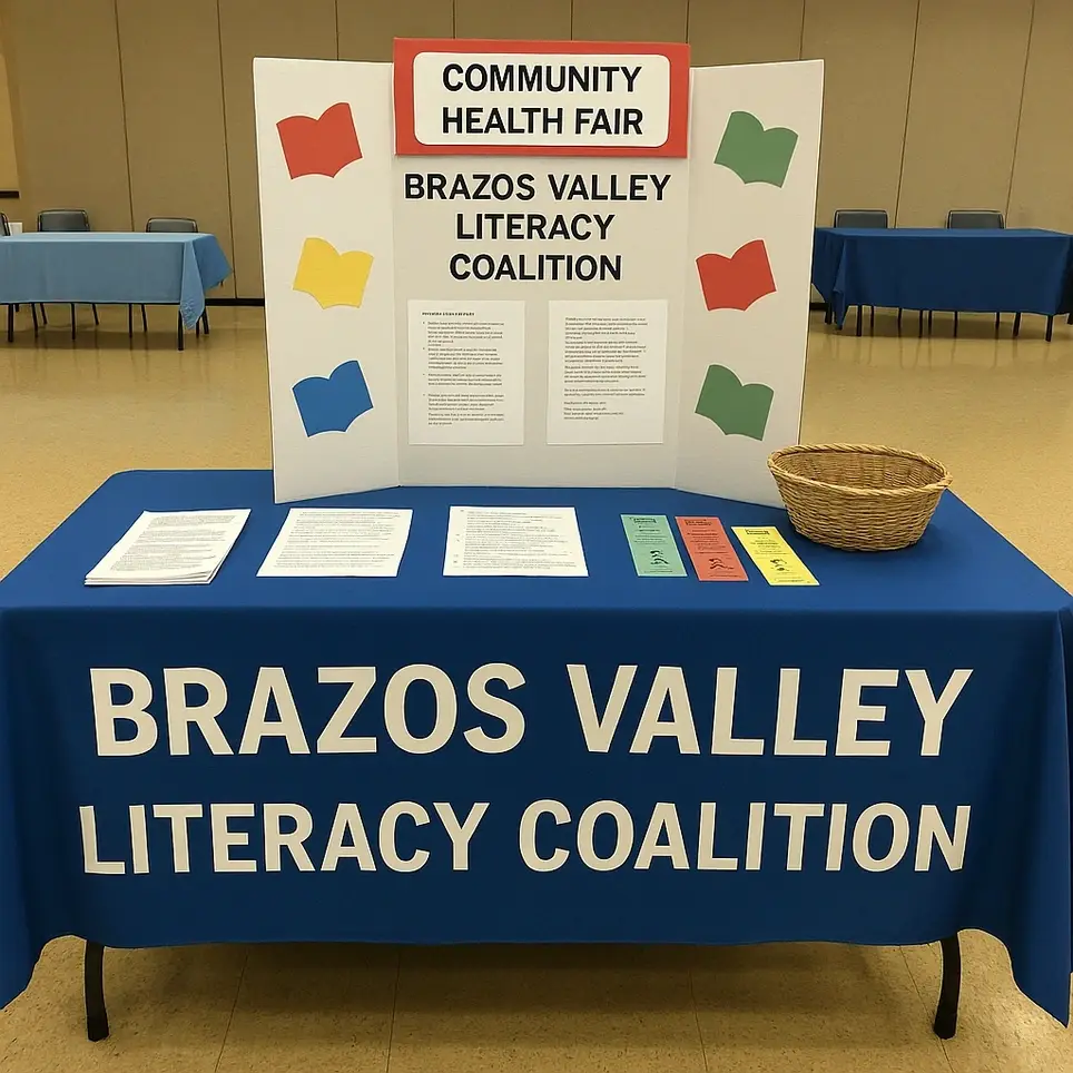 Represent the Brazos Valley Literacy Coalition at the TAMU Global Health Alliance Fair
