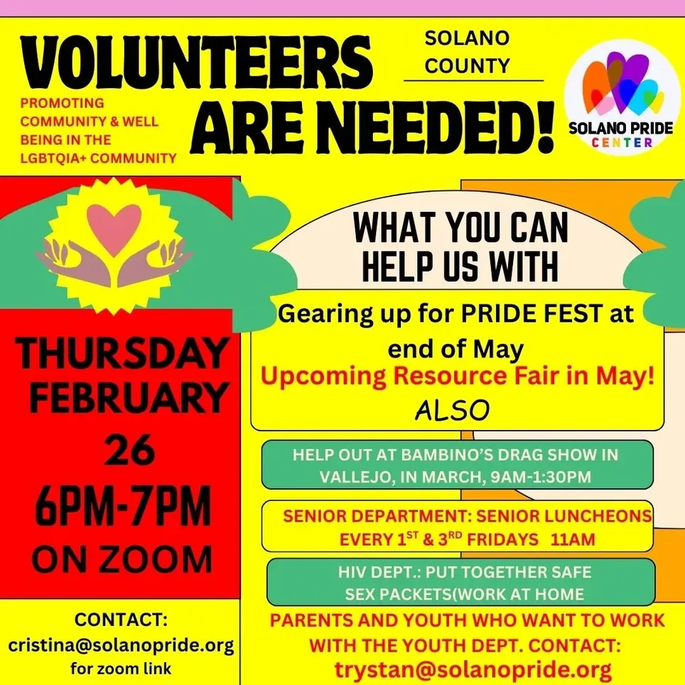 SOLANO PRIDE CENTER VOLUNTEER ORIENTATION
